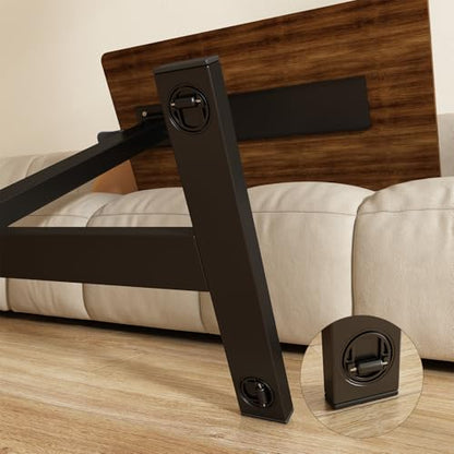 Overbed Bedside Table with Wheels Hospital Bedside Desk,Brown | Adjustable Hospital & Home Use Bed Table Rolling Laptop Table Mobile Standing Desk Rolling Computer Cart Over Bed Tray Table - color: Brown1, size: 27.6 inches