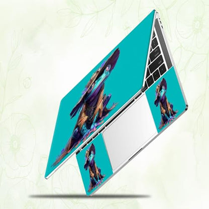 Laptop Skin Sticker Decal, Universal Reusable Vinyl Laptop Cover for 12" 13" 13.3" 14" 15" 15.4" 15.6" Notebook PC, Waterproof Scratch-Resistant with 2 Wrist Pads, Easy to Apply & Remove,Art Frog - color: Art Frog