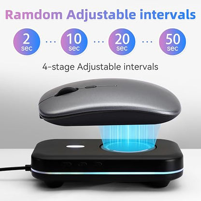 Mouse Mover Quiet Operation Ultra Slim, USB-C Powered Plug & Play, No Detection Risk, Mouse Mover to Prevent Screen Lock, Customizable Timer & RGB LED Light, for WFH/Office/Travel - color: Black 01