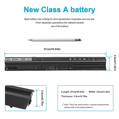 M5Y1K Laptop Battery for Dell Inspiron 14 15 17 5000 3000 Series 5559 5558 3551 3451 3558 i3558 3567 5755 5756 5458 5759 5758 5759 GXVJ3 453-BBBQ WKRJ2 VN3N0 HD4J0 991XP P63F P47F P64 [40Wh 14.8v]] - size: M5Y1K 12.13 2.36 1.57in