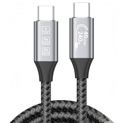 KEKETOPET USB C to USB C Cable 240W, 40Gbps, 8K/60Hz USB 4 Cable for Thunderbolt 4 Docking Station, USB C Video Cable Compatible with MacBook, Mac mini, iPad, iPhone 17/16, USB-C Monitors (3.2, feet)