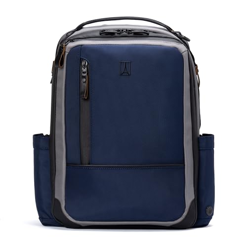 Travelpro Altitude Slim Expandable Travel Laptop Backpack 20-24L, 16 Inch - color: Stellar Navy/Grey