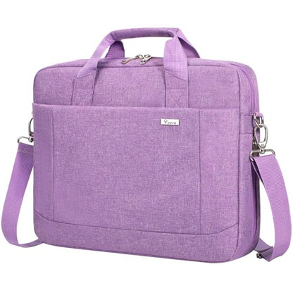Voova 15.6-15 Inch Laptop Bag, Computer Bag, MacBook Bag, Lavender | Expandable splash-proof laptop messenger bag with removable strap; fits notebooks, MacBook, HP, Dell, Lenovo and Asus - color: Lavender, size: 14-15.6 Inch