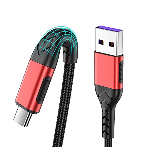 USB C Cable, Upgarded 2Pack 3ft Fast Charging 3 Feet USB Type C Charging Cord Cable, 3 Foot Type C Charger Nylon Braided USB Cable Compatible with iPhone 15/Pro/Plust/Max/Samsung etc-Red - color: Red, size: 3ft