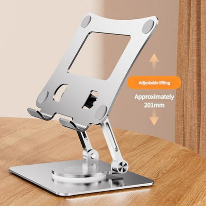 Adjustable Laptop Stand with 360 Degree Rotatable Base Foldable Laptop Holder for Desk Ergonomic Computer Notebook - color: Black