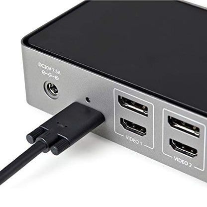 StarTech USB-C/A Triple 4K 60Hz HDMI DP Dock for MacBook Pro/Air M1-M4, 85W | MacBook Air, Windows, macOS and ChromeOS, 4x USB-A, 2x USB-C 10Gbps, BC 1.2 fast-charge, K-Slot, VESA mountable - style: 3 x DP & HDMI|85W PD