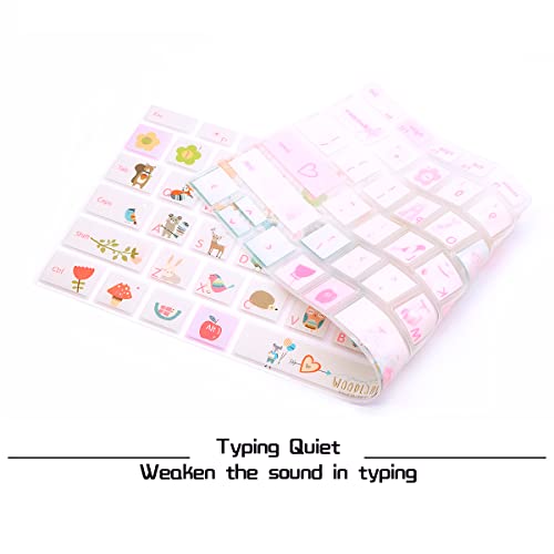 HRH English Silicone Keyboard Cover Skin for Microsoft Surface Pro | With Surface Pro 4, Pro 5 2017, Pro 6 2018, Pro 7 2019,12.3-inch Surface Pro 6,Dustproof,Soft-Touch,Ultra Thin,Forest Animals - color: Forest animals