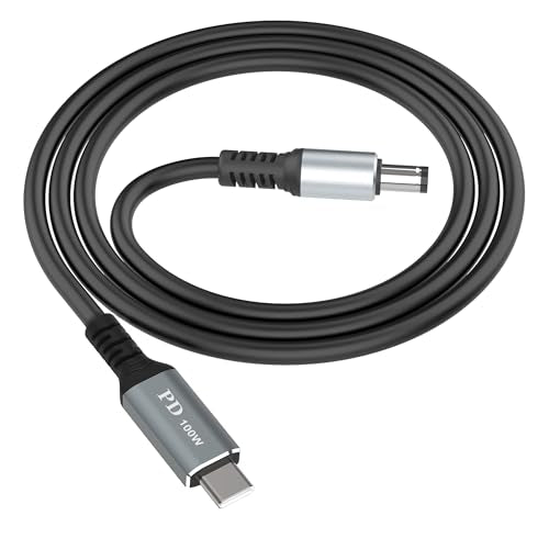 HIEbee USB C to DC 5.5mm x 2.1mm Power Charging Cord for Laptop, (5.9ft) USB Type C Male Input to DC 5.5 x 2.1mm Male Power Output£¬Suitable for Type C Input Interface high-Power Fast Charger(20V 5A) - size: 5.9FT