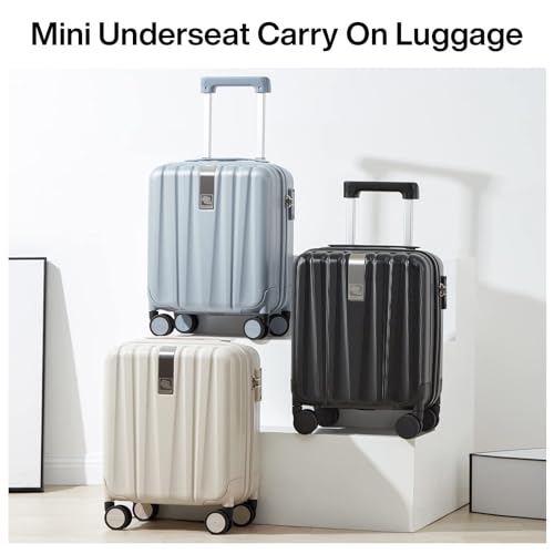 Hanke 14 Inch Underseat Carry On Luggage with Wheels Hard Shell Suitcases Carry On Bag Lightweight Small Mini Suitcase Tsa Luggage for Travel.（Jet Black） - color: Jet Black, size: Underseat 14-inch