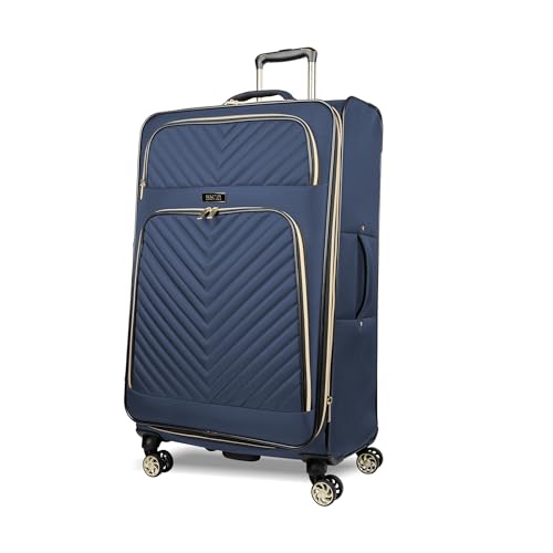 Kenneth Cole REACTION Chelsea Chevron Quilted Luggage, Navy, 3-Piece Set (20"/24"/28") - color: Navy, size: 3-Piece Set (20"/24"/28")