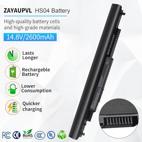 HS03 HS04 Battery for HP Spare 807956-001 807957-001 HS04 15-AY039WM | 15-AY041WM 15-AY009DX 15-AY052NR 15-AF131DX 15-AY013DX 15-AY014DX 15-AY103DX 15-AY083NR 15-AY020NR 17-X037CL 17-X115DX