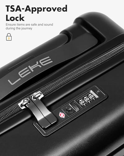 Lekesky 20 Inch Carry On Luggage 22x14x9 Airline Approved, Black | Durable ABS, Small Underseat Carry-on Luggage with TSA Lock Spinner Wheels, Personal Item Luggage Removable Wheels for Travel - color: B-Black, size: 20 Inch