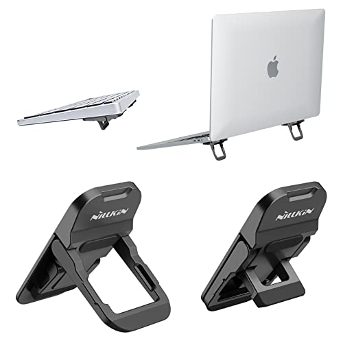 Nillkin Portable Laptop Stand with 3 Adjustable Angles, Flip Keyboard Riser Feet for Most Keyboards, Computer Keyboard Stand for Desktop, MacBook, HP and Other 10-17 Inches Laptop Feet Riser, Black - color: Black