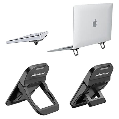 Nillkin Portable Laptop Stand with 3 Adjustable Angles, Flip Keyboard Riser Feet for Most Keyboards, Computer Keyboard Stand for Desktop, MacBook, HP and Other 10-17 Inches Laptop Feet Riser, Black - color: Black