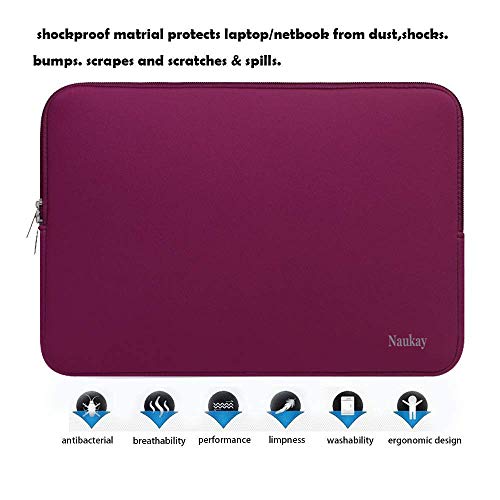 Laptop Sleeve,13-13.3 Inch Resistant Neoprene Laptop Sleeve/Notebook Computer Pocket Case/Tablet Briefcase Carrying Bag Compatible with MacBook Pro,MacBook Air,Notebook Computer-(Wine Red) - color: red, size: 13.3 inch