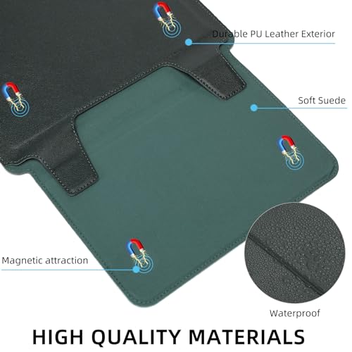 13 Inch Multifunctional Laptop Sleeve Case with Stand Soft Slim Cover for MacBook Pro/Air/ThinkPad X1/Dell XPS/Lenovo Yoga/HP Pavilion/ASUS Zenbook/LG gram/Chromebook 12.5" 13.3" Screen - color: Dark Green, size: 13-13.3 Inch