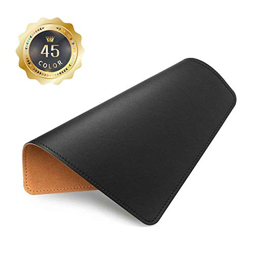 Mouse Pad, PU Mouse Pad，Leather Mouse Pad with Stitched Edge Micro-Fiber Base with Non-Slip Waterproof，Mouse Pad for Computers，Laptop, 8x11Inch (Black) - color: Black, size: 8L x 11W inches