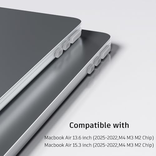 ProElife 7-Pcs Anti Dust Dirt Plug for MacBook Air 13 15 M5 Accessories | Clear, Protective Laptop Silicone Anti Dirt Protective Cover, Durable & Reusable, Custom Fit Design, Easy to Apply and Clean - color: Clear