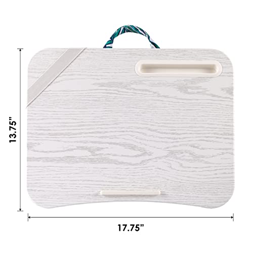LAPGEAR Designer Lap Desk – Tropical Palm Leaves, Fits 15.6” Laptops | Built-In Phone Slot, Device Ledge, Conforming Microbead Cushion, Carry Handle - color: Palm Leaves, size: Single Lap Desk
