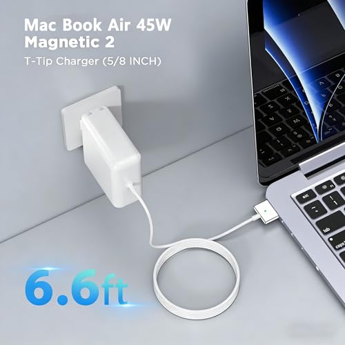 45W Charger for MacBook Air, 45W Magnetic2 T-Tip Power Adapter Charger Replacement for Mac Air 11/13 Inch(Applicable to 2012-2017) - size: PA-45W