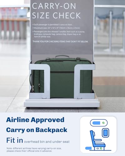 Carry on Backpack 38L Large Travel Backpack for Women Flight Approved Weekender Bag Laptop Backpack Men 15 inches Oliver Green - color: Oliver Green
