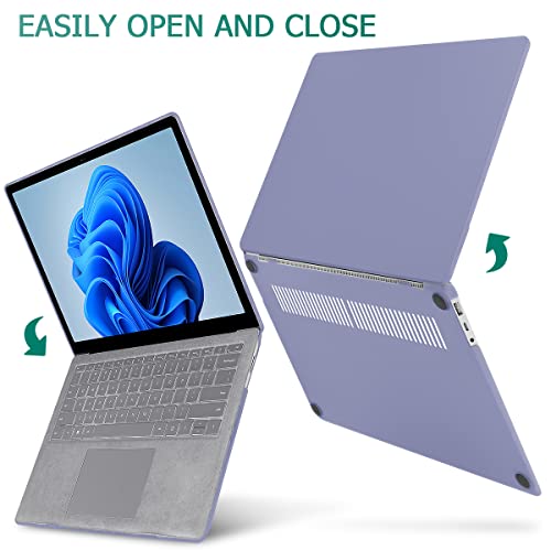 May Chen Case for 13.5" Microsoft Surface Laptop 3/4/5 with Alcantara Palm Rest Model 1867 1958 1950 (2019 2021 2022), Plastic Hard Shell Case with Keyboard Cover + Screen Protector, Lavender Gray - color: Lavender Gray