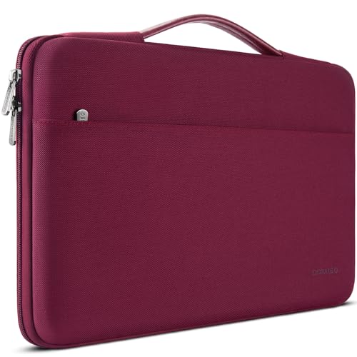 DOMISO 13.3 inch Laptop Case Sleeve Protective Cover Compatible with 14 inch MacBook Pro M4 M3 M2/MacBook Pro Max,13-13.3 inch Dell,Lenovo, HP,Waterproof Computer Cases Bag with Handle,Wine - color: Wine, size: 14" for MacBook Pro