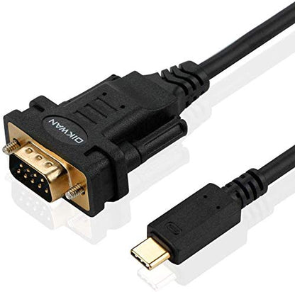 USB-Cto RS232 DB9 Serial Cable Male Converter Adapter with FTDI Chipset for Windows 11,10, 8.1, 8, 7, Vista, XP, 2000, Linux and Mac OS X 10.6 (10ft) - size: 10FT, style: USB-C to Serial DB9