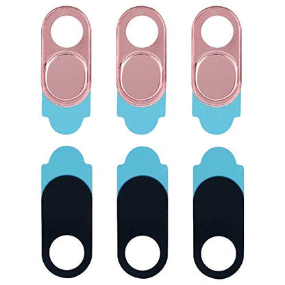 Laptop Camera Cover Slide, 3pcs Metal 0.7 Mm Thickness Lens Cap with Protect Sticker Webcam Cover Computer Camera Cover Slide Laptop Camera Cover for Smartphone Tablets