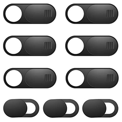 Laptop Camera Cover, 0.027 Inch Ultra Thin Camera Cover, Webcam Privacy Cover Fits on Computer, Laptop, MacBook, PC, Cell Phone, iPhone, iPad, iMac, Tablet, Black Web Cam Cover Sliders (9 Pack) - color: Black (Small 3 Pcs+Large 6 Pcs)