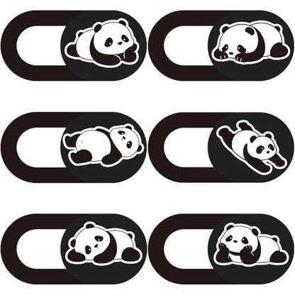 6Pcs 6 Styles Panda Phone Camera Cover Privacy Guard Accessories, 0.04 Inch Ultra Thin Webcam Cover Slide Cute Protector Blocker for Desktop Computer Tablet Notebook Mini PC Office Use - color: Panda
