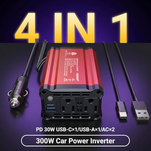 300W Car Power Inverter (Red-30) - color: Red-30