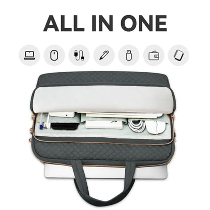 Laptop Case Bag Women Men Computer Sleeve Compatible with MacBook/Dell/HP/Acer/ASUS, Waterproof Shoulder Carrying Briefcase, Grey, 17-17.3 Inch - color: Heather Grey, size: 17.3 Inch
