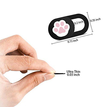 Webcam Cover Slide Ultra Thin Laptop Camera Privacy Paw Pack of 6 | 6 Pcs Cute Paw, Ultra thin camera cover fit for Cell phone desktop tablet PC, front camera blocks webcam to protect privacy - color: Paw 6