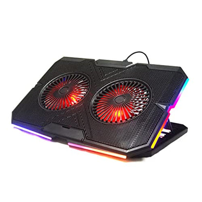 Gaming Laptop Cooler Turbo Fan 7 Heights Notebook Cooling Base 2 USB Port Fits 11-18 Inches Turbo Fan