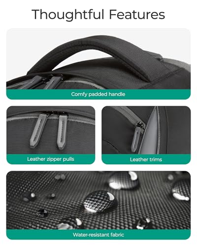 BAGSMART Laptop Backpack for Men, Backpack with Retractable Cable, 15.6 Inch Business Backpack, College Computer Backpack, Grey