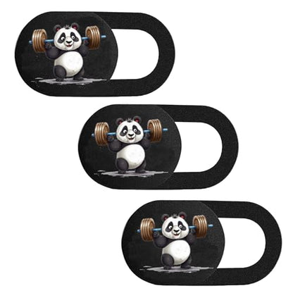 3PCS Phone Camera Cover, 0.02 Inch Laptop Webcam Cover Slide Cover, Webcam Privacy Cover, Keep Your Privacy Safe (Panda is Sleeping - Black) - color: Panda is sleeping - black