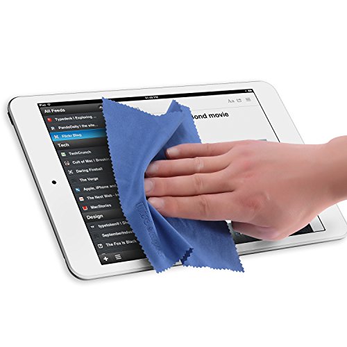 Wisdompro 8-Pack 6x7 Inches Microfiber Cleaning Cloth for Camera Lens, Glasses, Phone, iPhone, iPad, Tablet, Laptop, LCD TV, Computer Screen, Monitor and Other Electronics Device - Blue - color: Blue