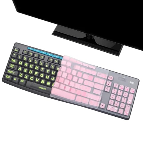 Keyboard Cover Skin Protector for Logitech MK295 MK275 MK270 Wireless Keyboard, Logitech K200 K260 K270 K275 K295 MK200 MK260 Ultra Thin Desktop PC Silicone Keyboard Cover-Lovly - color: Lovly