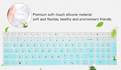 Keyboard Cover for 2024 2023 Dell Inspiron 15 5510 5515 7510 3510 3511 3515 3520 3525 3530 3535, 2025 Dell 15 Laptop DC15250 DC15255, Dell Vostro 15 3510 5510 5515 Keyboard Protector Skin, Ombre Mint - color: Ombre Mint