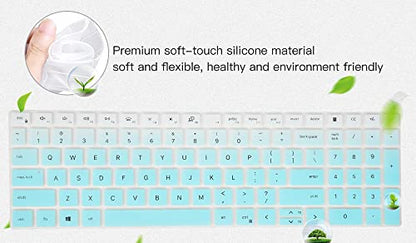 Keyboard Cover for 2024 2023 Dell Inspiron 15 5510 5515 7510 3510 3511 3515 3520 3525 3530 3535, 2025 Dell 15 Laptop DC15250 DC15255, Dell Vostro 15 3510 5510 5515 Keyboard Protector Skin, Ombre Mint - color: Ombre Mint