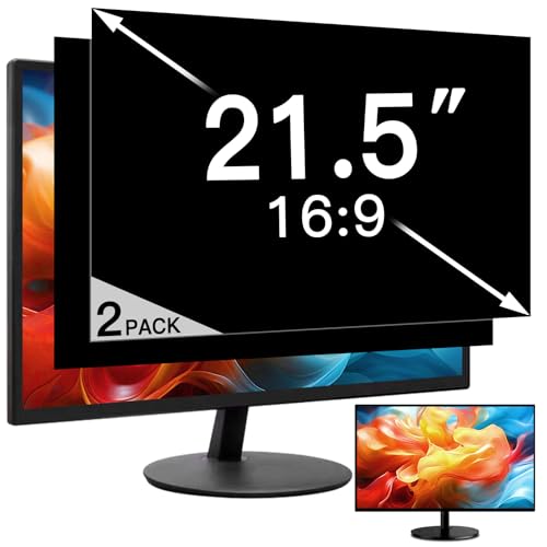 2 Pack 21.5 Inch Privacy Screen for Computer Monitor, Eye Protection Anti Glare Computer Screen Cover, Removable Anti-Scratch Computer Screen Privacy Shield for 21.5'' 16:9 Aspect Ratio Monitors - size: 2 PACK 21.5 Inch Privacy Screen (16:9）