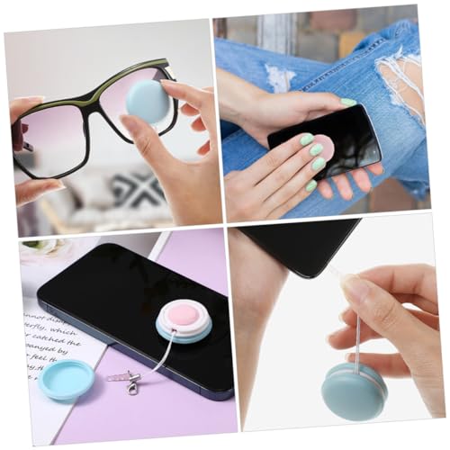 Generic 6pcs Mobile Phone Screen Wiping Tool Glass Lens Cleaner Keychain Glasses Cleaner Wipes Eye Glasses Cleaner Tool Screen Cleaner Phone Cleaning Wipes Cell Phone Dust Brush, 3.50X3.50X1.60CM