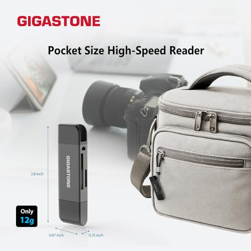 GIGASTONE SD Card Reader 2-Pack, 5-in-1 USB-A/USB-C Card Reader, Dual Slot for SD/Micro SD/SDHC/SDXC, Compatible with Laptop, PC, iPhone16/15, MacBook Pro/Air, iPad Pro, Android - color: 5-in-1 Card Reader 2 Pack