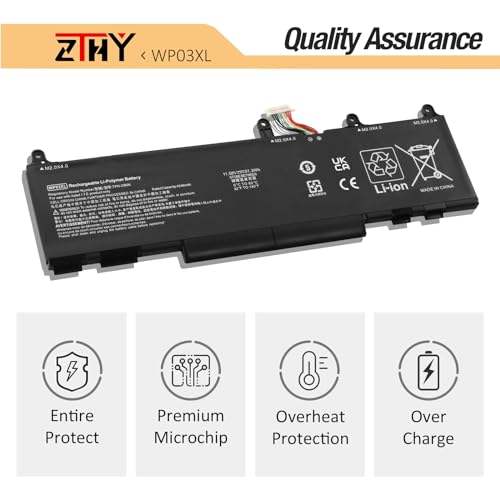 WP03XL Battery for HP EliteBook 830 835 840 845 860 865 G9 G10/ 840 860 G11 | ZBook Firefly 14 EliteBook X360 1040 G9 G10 2-in-1/Split X2 13-M0000/Elite x360 830 G11 Laptop Battery Replacement M73466-005 - size: 9.92*3.34*0.23 inch WP03XL