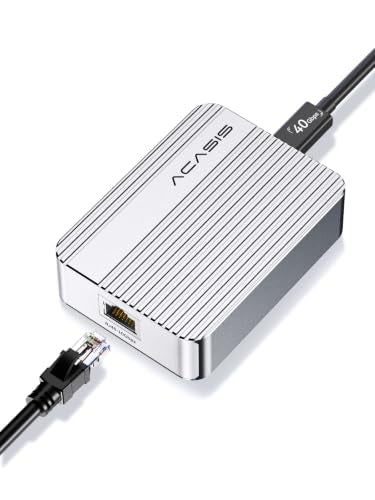 ACASIS USB4 to 10Gb Ethernet Adapter Aluminum Housing | USB-C to 10gb Ethernet Adapter Compatible Thunderbolt 3/4/5 Ethernet Adapter for Video Editing / Windows (Driver Required)