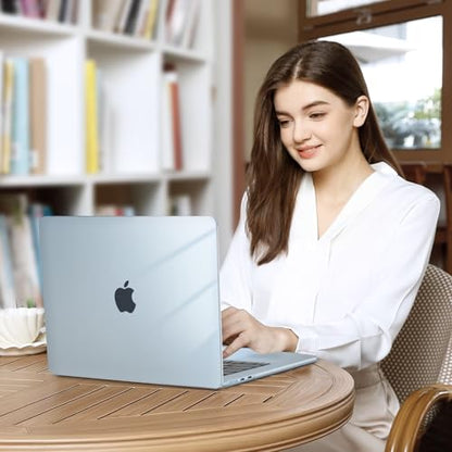 MOSISO Compatible with MacBook Air 15 inch Case M5 M4 M3 M2 2026 2025-2023 | Model A3448 A3241 A3114 A2941, Scratch-Resistant Ultra-Thin Protective Hard Shell Case Cover, Crystal Sky Blue - color: Crystal Sky Blue