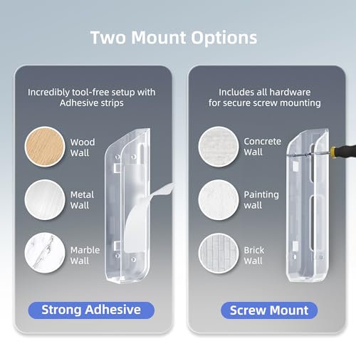Clear Wall & Under Desk Laptop Mount Holder–Adhesive & Screw in,1.02"/ 26 mm,Anti-Scratch Pads,Universal for MacBooks,Surface,Keyboards,Tablets,Switch &More - color: Transparent