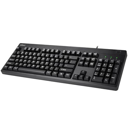 Adesso Fingerprint Keyboard, Full Size, AKB-630FB-TAA | TAA Compliant, AES 256 Encryption, USB Wired, 104 Key Layout, Windows Hello Compatible, Made in Taiwan, Government, Business