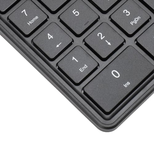 XUMIUZIY Numeric Keypad, 22 Keys Dual Modes Bluetooth4.2 Wire Less Number Pads with Touchpad, Slim External Numpad Keyboard for Laptop Desktop PC (Black) - color: Black